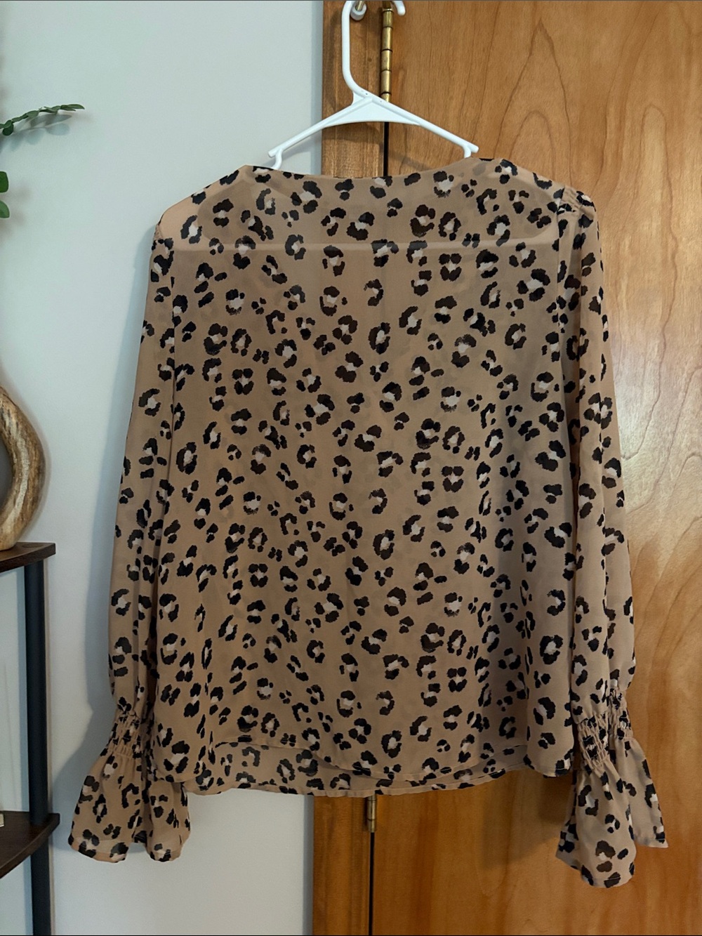 a new day Tan Leopard V-Neck Long Sleeve Blouse - Picture 2 of 2